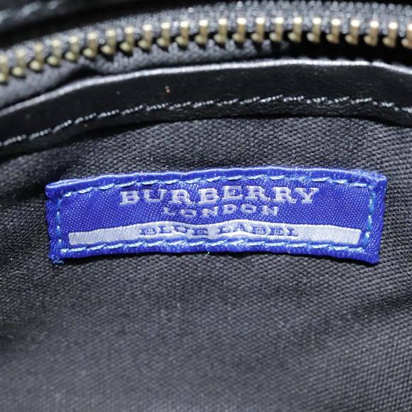 BURBERRY Nova Check Blue Label Chain Hand Bag Wool Gray Auth 92080 - Picture 11 of 16